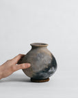 Yoshiyuki Shimizu Pit Fire Round Flower Vase C