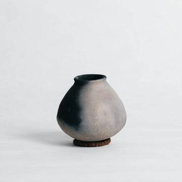 Yoshiyuki Shimizu Pit Fire Round Flower Vase A