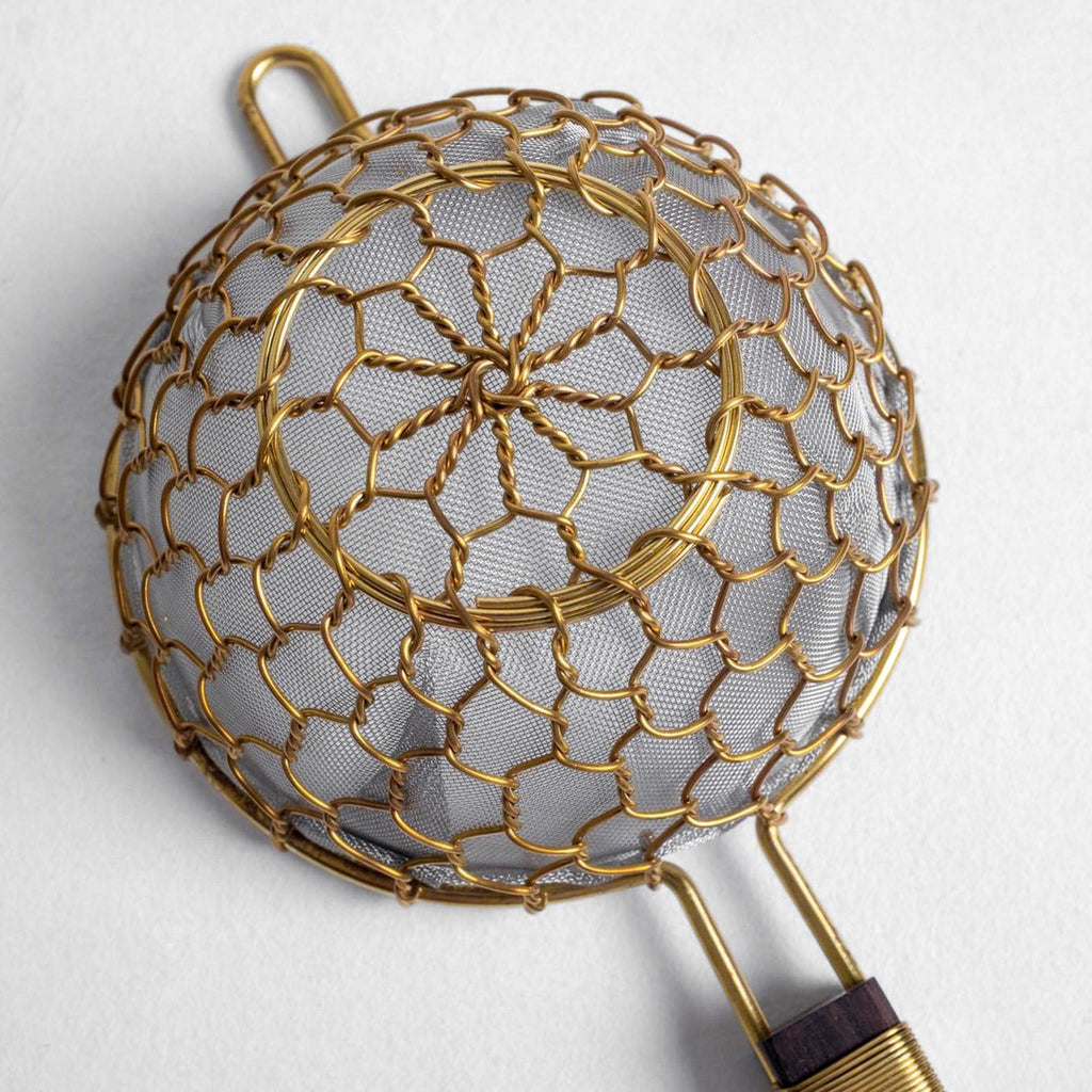 Kanaami Tsuji Tea Strainer - Brass with Rosewood Handle (Rosewood Brass)