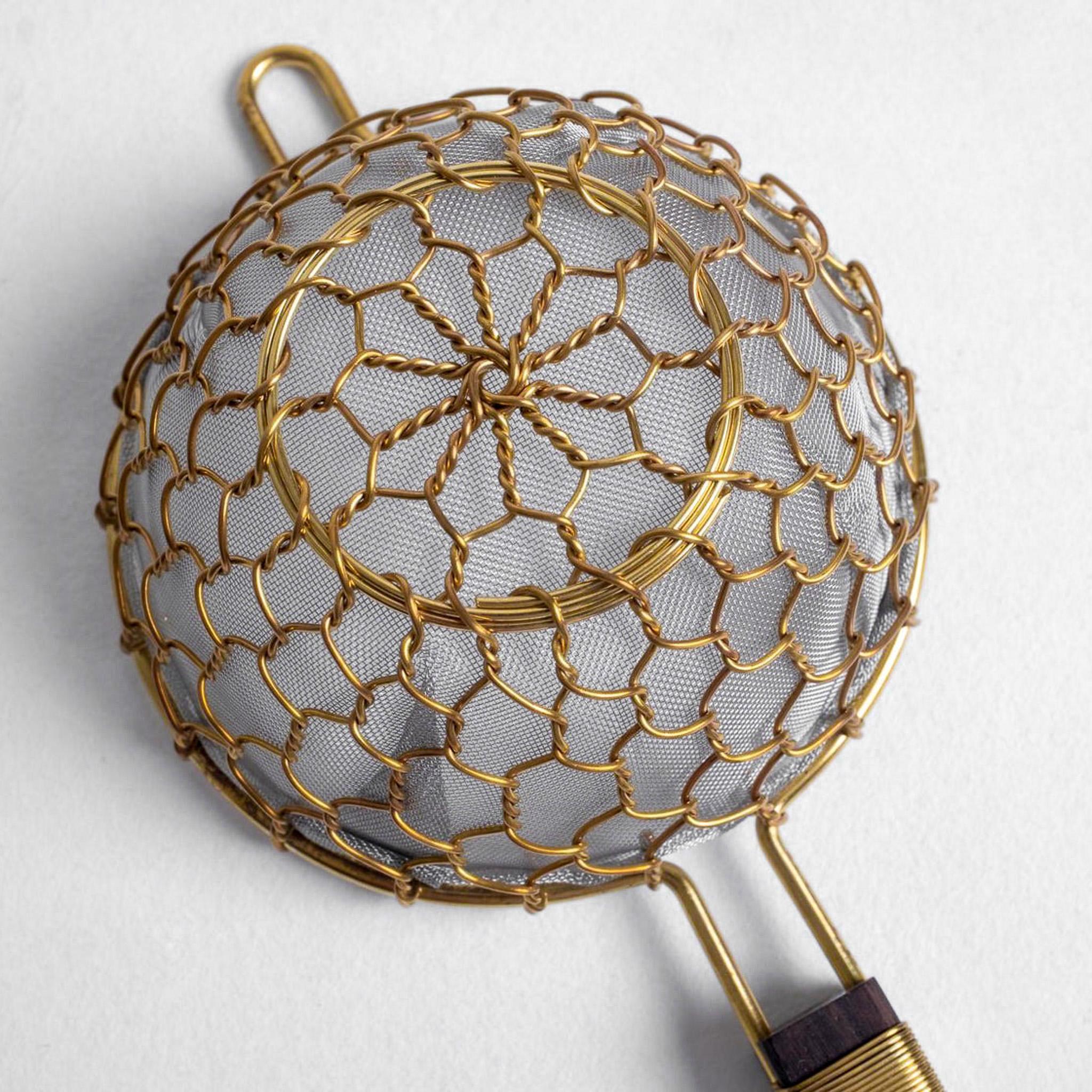 Kanaami Tsuji Tea Strainer - Brass with Rosewood Handle (Rosewood Brass)