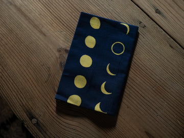 Moon - Hand Dyed Tenugui Tea Towel