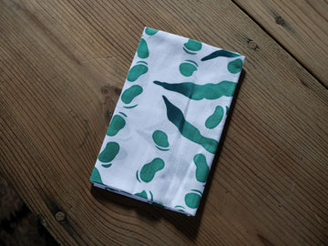 Fava Beans (Soramame) - Hand Dyed Tenugui Tea Towel