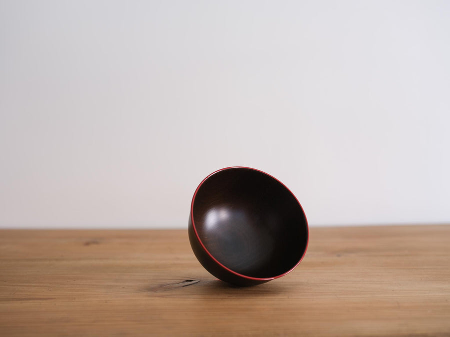 Wooden Bowl - Black & Vermilion