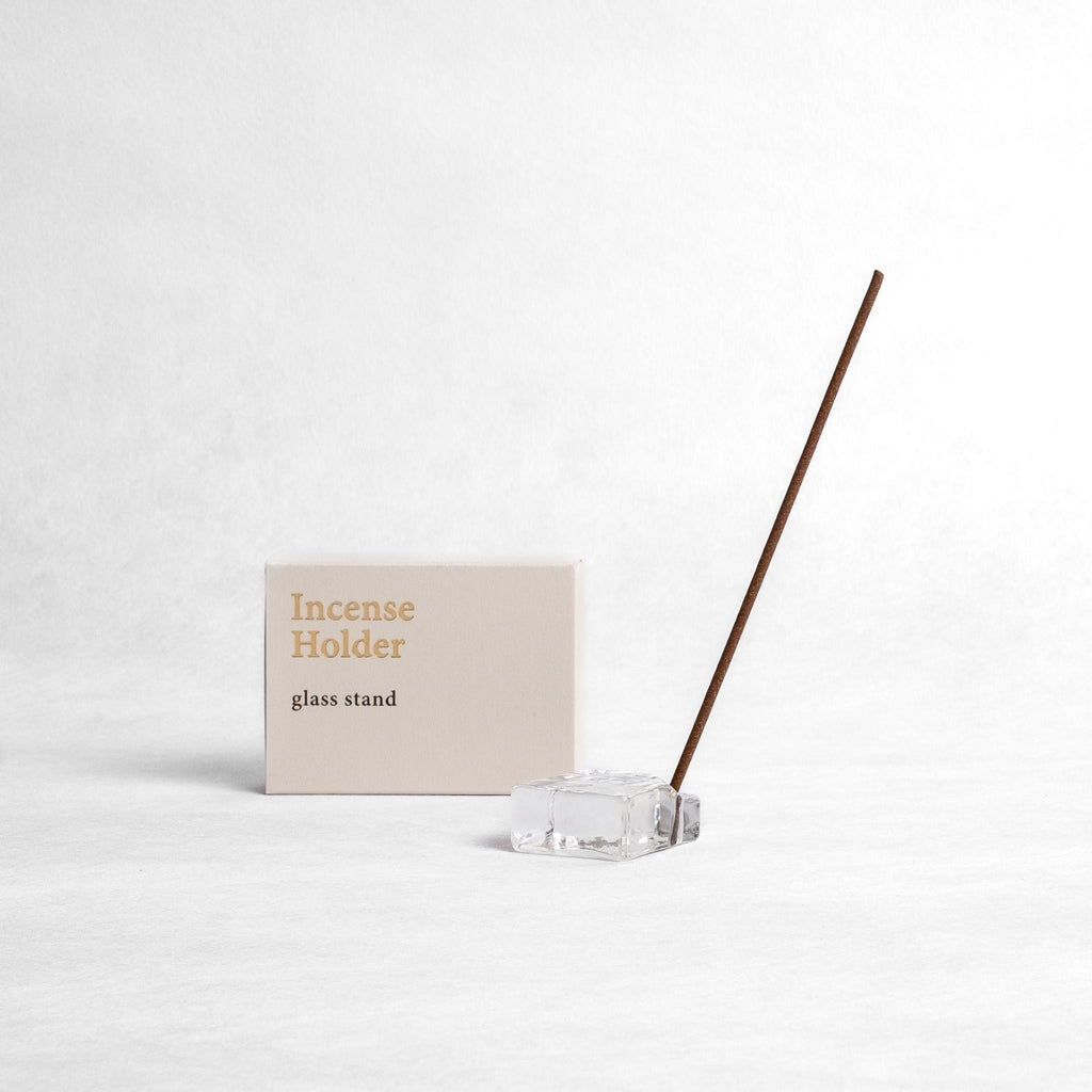 Square Glass Incense Holder - Clear