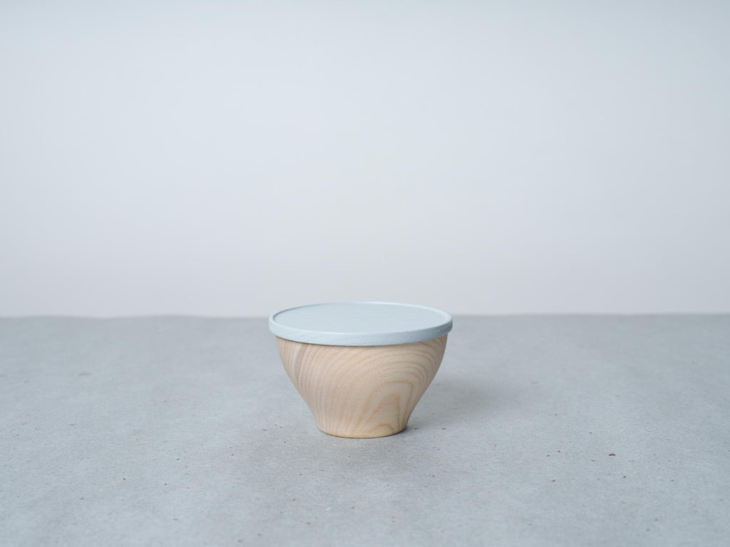Wooden Cup w/ Saucer - Light Gray