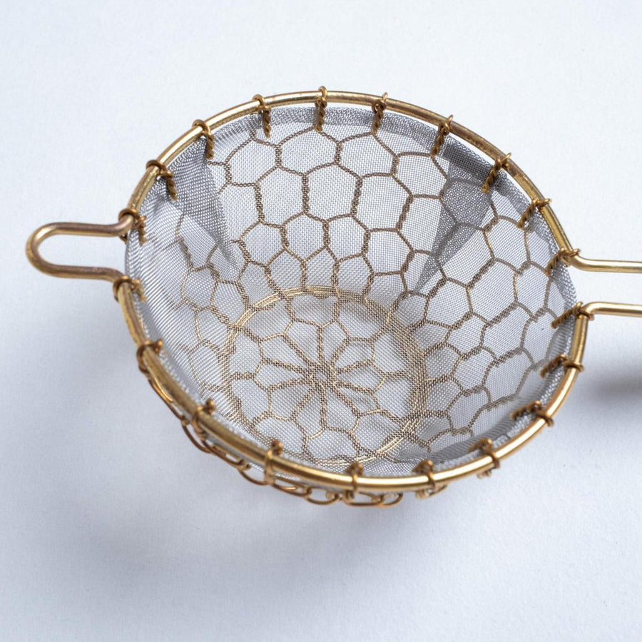 Kanaami Tsuji Tea Strainer - Brass with Rosewood Handle (Rosewood Brass)