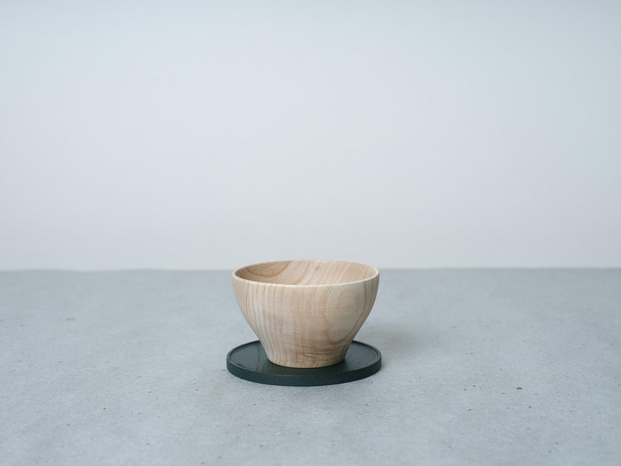 Wooden Cup w/ Saucer - Dark Green