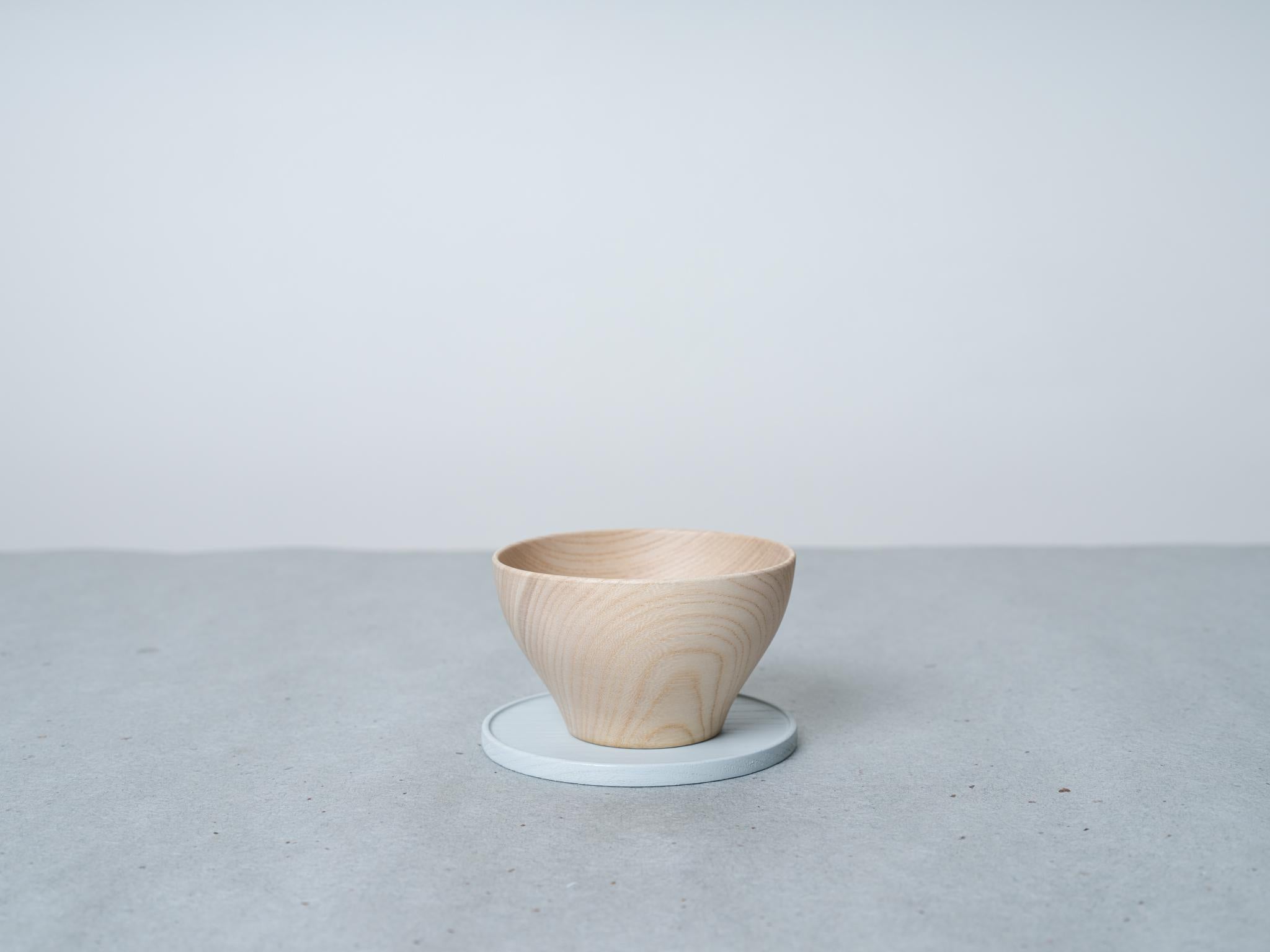Wooden Cup w/ Saucer - Light Gray