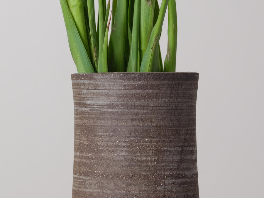 Dark Clay White Slip Vase - Soto Ceramics