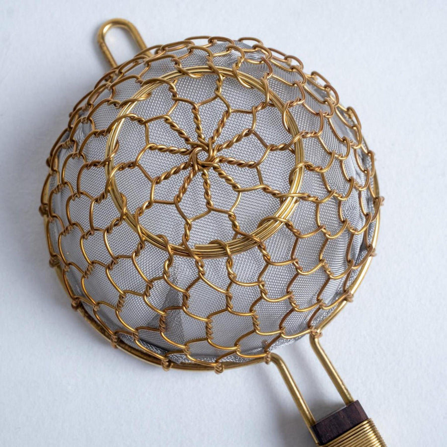 Kanaami Tsuji Tea Strainer - Brass with Rosewood Handle (Rosewood Brass)