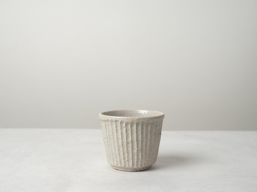 Faceted Large Teacup White - Masayuki Yamashita
