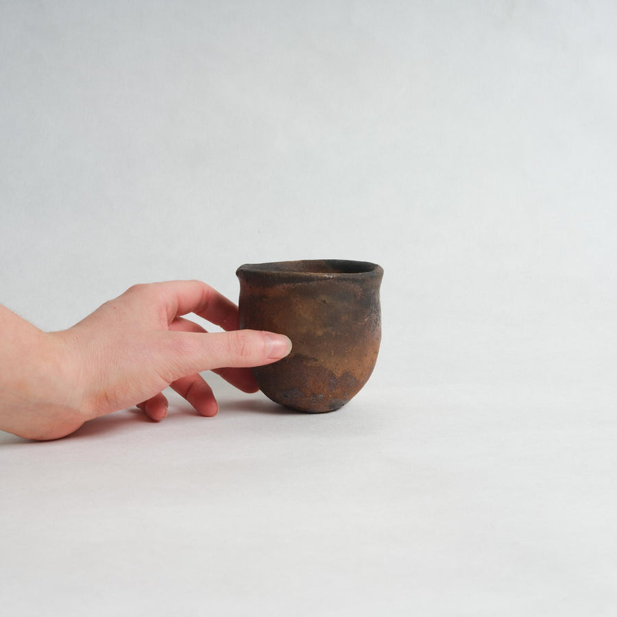 Raku Fired Yunomi  - Shigeyoshi Morioka