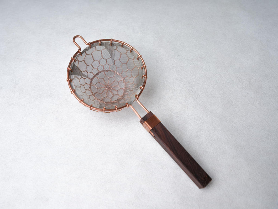 Kanaami Tsuji Tea Strainer - Copper with Rosewood Handle